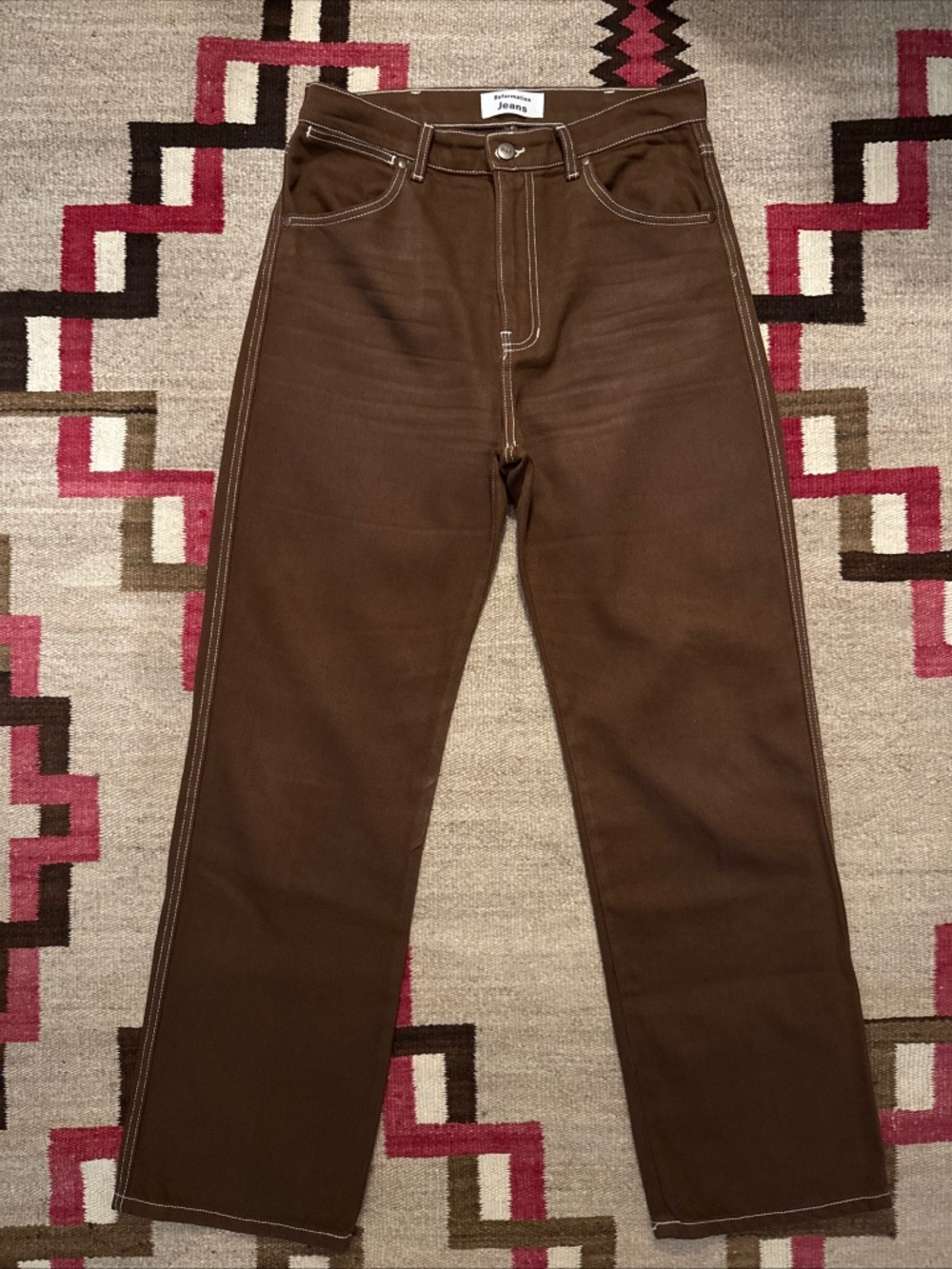 Reformation Cowboy High Rise Straight Jeans Chocolate - Size 28
